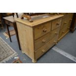 A small Victorian pine chest of drawers.