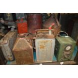 An old battery charger, petrol cans etc.