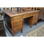 Mahogany pedestal desk.