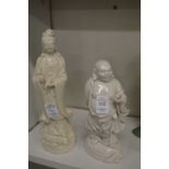 Blanc de Chine figure of Buddha and Guanyin.