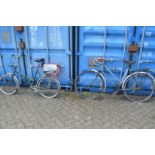 Two old bicycles.