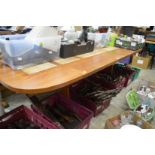 A Danish teak and tile inset extending dining table.