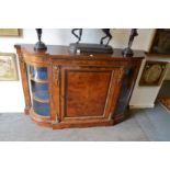 Edwards & Roberts, a very good figured walnut, marquetry inlaid and ormolu mounted credenza.