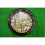 A porcelain pot lid, Buckingham Palace Kirkhams Ltd, framed.