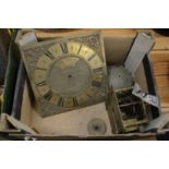 A thirty hour longcase clock movement, the brass dial signed John Tilbery, Headly.