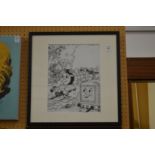 Tim Marwood, original artwork for Thomas the Tank Engine, framed and glazed.