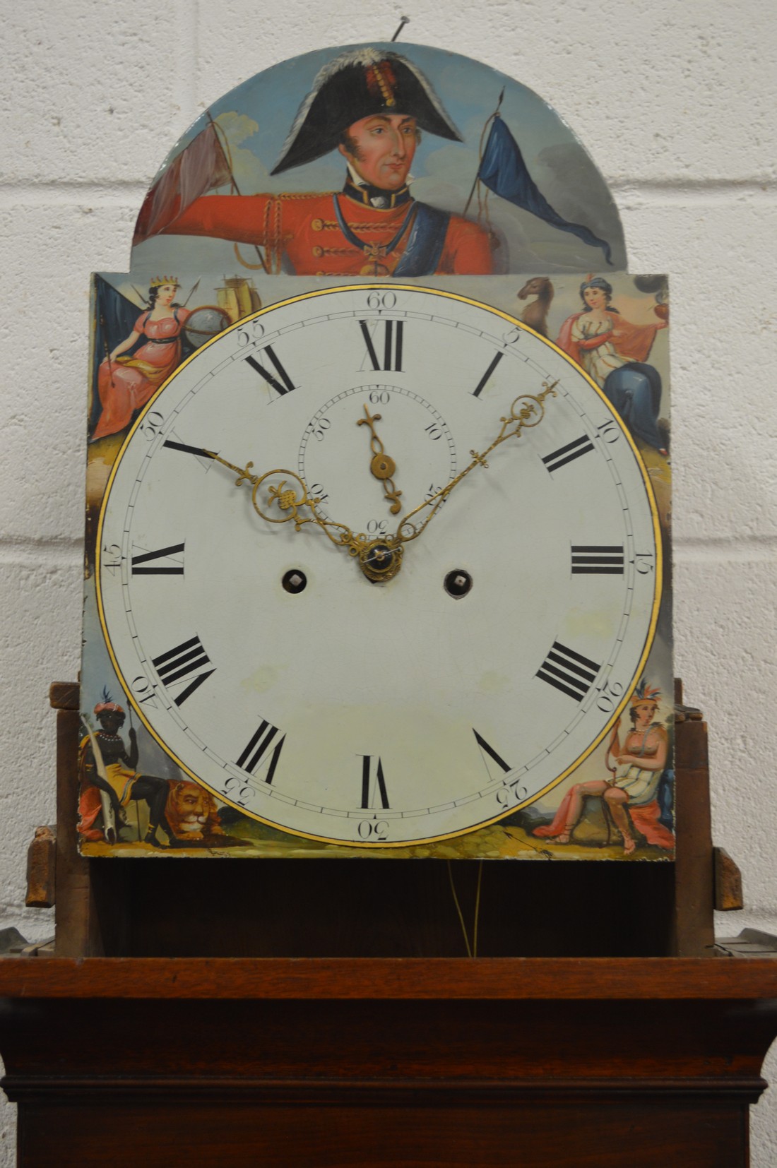 A good 19th century mahogany longcase clock with eight day movement, the arched dial painted with - Image 2 of 6