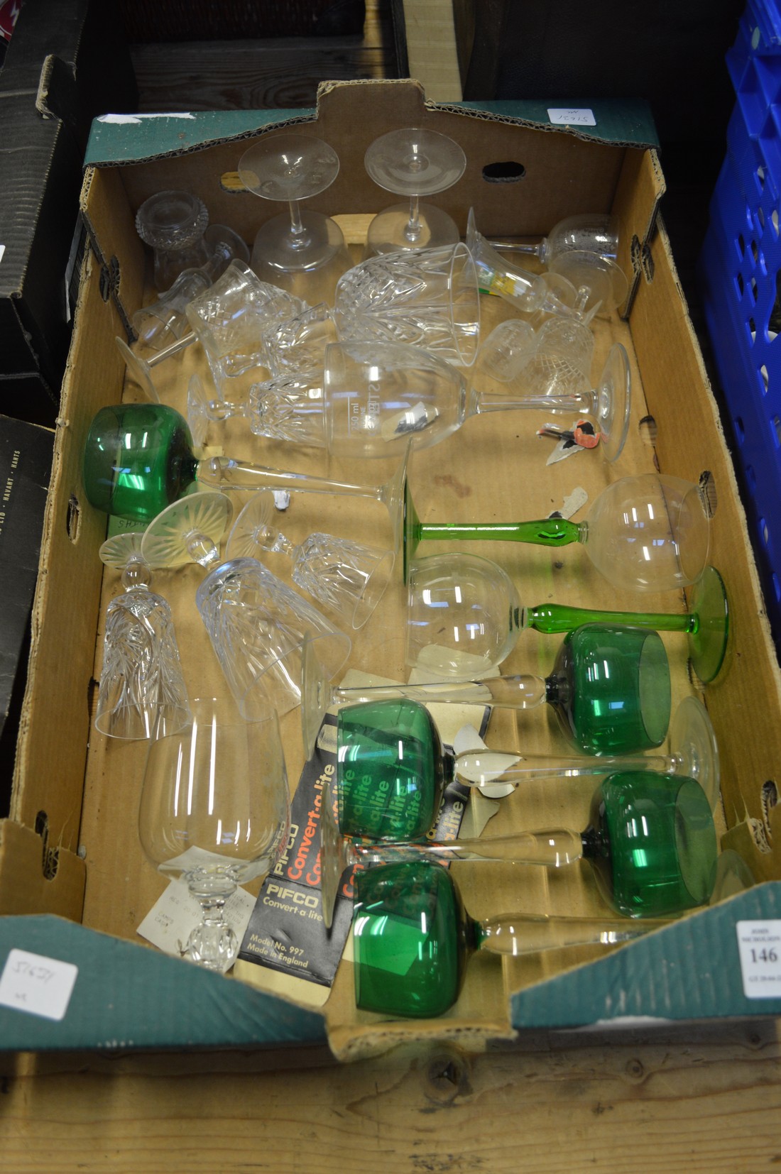 A box of glassware.