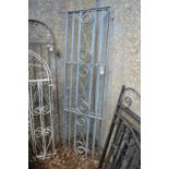 A pair of galvanised metal wrought iron gates combined size 203cm high x 120cm wide.