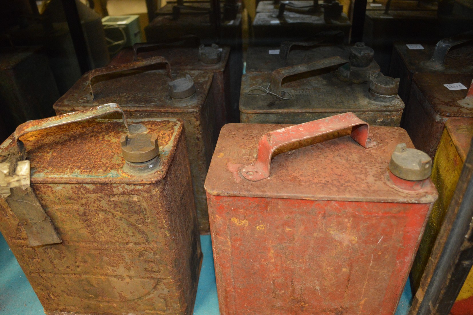 A good collection of twelve old petrol cans complete with caps. - Image 3 of 3