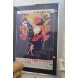 A reproduction print of the film Barbarella together with another of Metropolis, both framed and