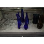 Decorative glassware and decanters.