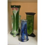 A Royal Doulton Art Nouveau vase and two secessionist vases.