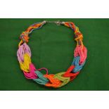 Colourful bead necklace.