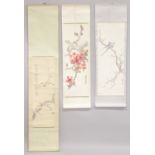 THREE CHINESE HANGING SCROLL PICTURES, (3).
