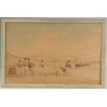 PIETRO BELLO (1830-1909): A TURKISH WATERCOLOUR PAINTING OF AN ISTANBUL COASTAL SCENE, signed and
