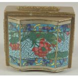A CHINESE CLOISONNE LIDDED BOX.