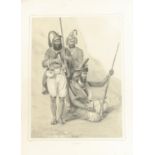 EMILY EDEN (1797-1869): SIKH ALKALI WARRIORS; A RARE LARGE ORIGINAL 19TH CENTURY ENGRAVING,