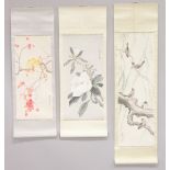 THREE CHINESE HANGING SCROLL PICTURES, (3).