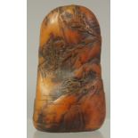 A CHINESE CARVED SOAPSTONE SEAL. 3.5ins