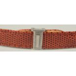 A BOUCHERON RED LEATHER WATCH STRAP