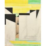 Z. Zhang, circa 1989, two untitled abstract compositions, collage, both signed and dated 1989, one