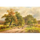George Turner (1843-1910) British, 'A Lane Near Weston on Trent, Derbyshire', oil on canvas, signed,