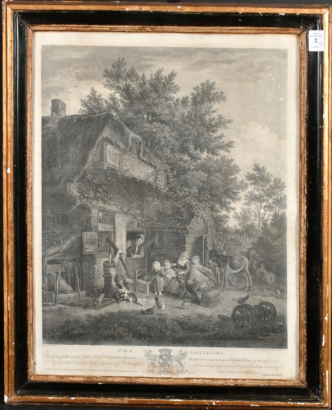 Woollett and Browne after Dusart, 'The Jocund Peasants' and 'The Cottagers', two engravings circa - Image 3 of 4