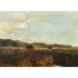 W. T. Winter..., circa 1880/1890, A man with a horse and cart in an open landscape collecting