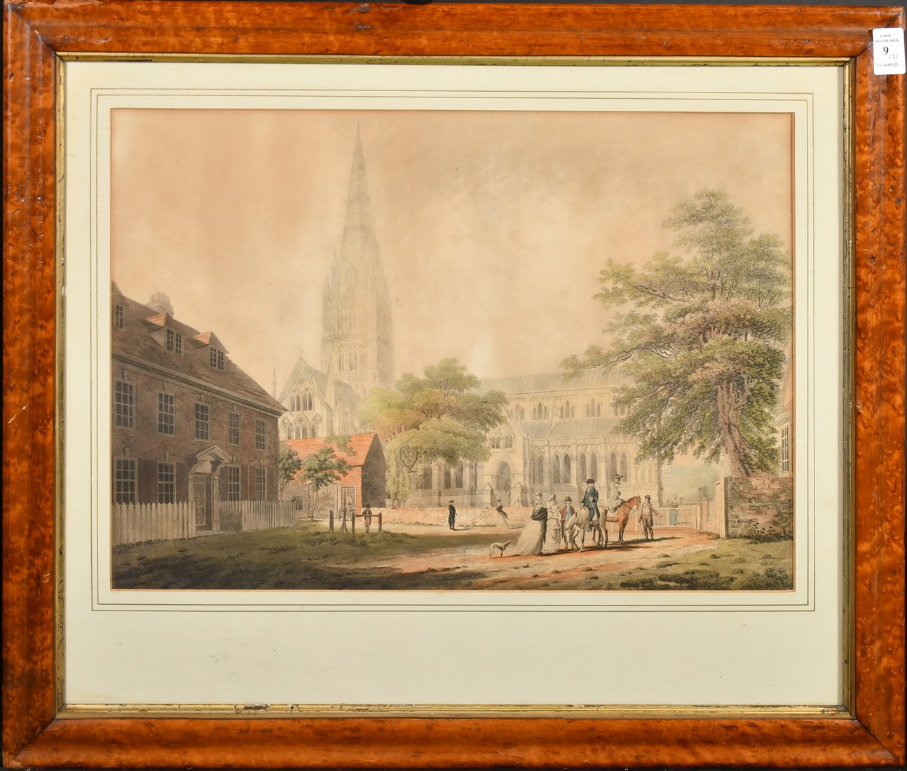 After Edward Dayes, Circa 1798, two views of Salisbury, a pair of hand-coloured prints, 12.5" x 18. - Image 2 of 4