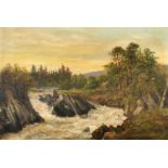 J. T. Haverfield (1825-1855), A pair of rocky river landscapes, one with a Heron and the other