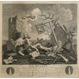 Hogarth, 'The Bathos', engraving 12.5" x 13" (32 x 33cm), along with four Bunbury prints regarding