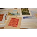 A Folder of 20th Century prints, mostly signed, (q).