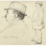20th Century School, a pencil sketch of a gentleman in two positions, inscribed 'Prof. Dr