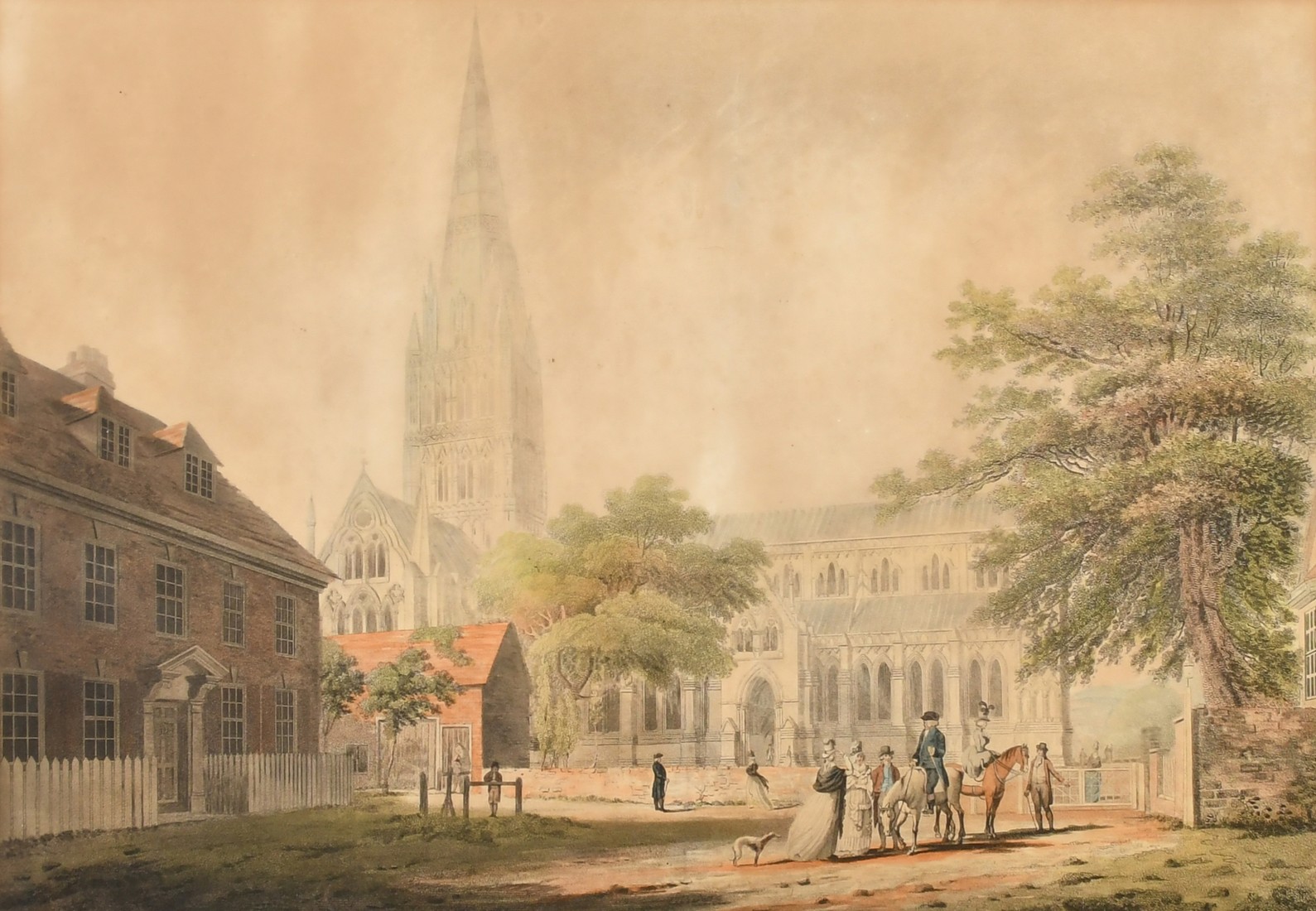 After Edward Dayes, Circa 1798, two views of Salisbury, a pair of hand-coloured prints, 12.5" x 18.