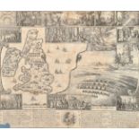 Wenceslaus Hollar, Map of England and view of Prague with scenes of the beginnings of the Civil War,
