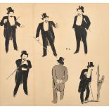 SEM, Georges Goursat (1863-1934) French, a group of four framed caricature lithographs, the