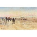 Lowes Dalbiac Luard (1972-1944), 'Evening View of Kairouan', watercolour, signed, exhibition label