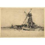 Andrew Fairbairn Affleck (1874-1935), 'Zaandam Zaw Mill', etching, signed in pencil, plate size 9" x