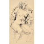 Marcel Gromaire (1892-1971) French, Study of a nude woman, pen and ink, signed, 13" x 7.25", (
