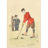 Edmund G. Fuller, Four golfing prints, The First Drive, 7" x 5", (8x13cm), The Bunker, 7" x 5", (