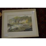 Valentine Gilbert, Old Fishguard, watercolour and other paintings and prints, some unframed.