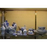 Quantity of 19th century and later Chinese and Japanese blue and white porcelain (faults).