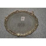 A good pair of Georgian circular silver salvers with shell cast and gadroon borders borders and