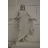 A Parian ware figure of Jesus.