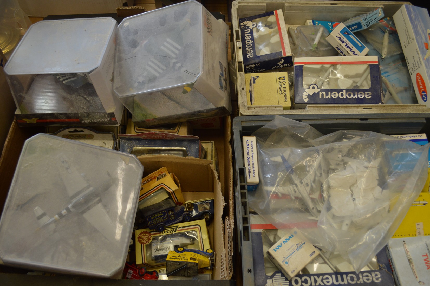A quantity of model toys, aeroplanes and other items.
