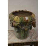 Decorative pottery jardiniere.