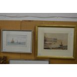 Two watercolours depicting maritime scenes.