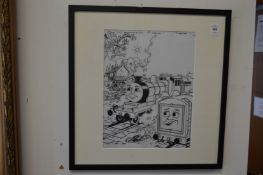 Tim Marwood, original artwork for Thomas the Tank Engine, framed and glazed.