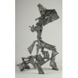 ILHAN KOMAN (TURKISH-SWEDISH, 1921-1986), UNTITLED; LARGE ABSTRACT MODERNIST IRON SCULPTURE, 62cm